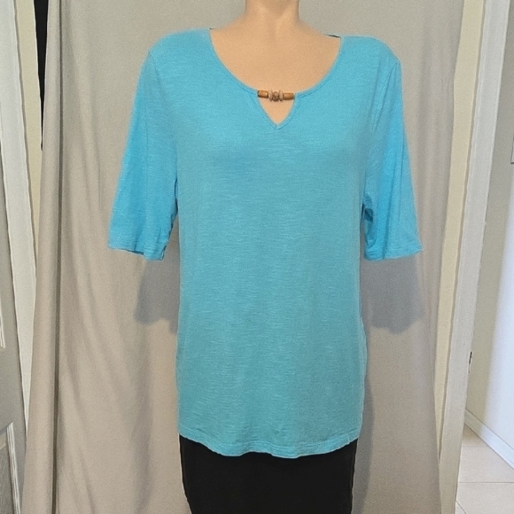 Chico's Dressy Peekaboo V-neck Tee Shirt